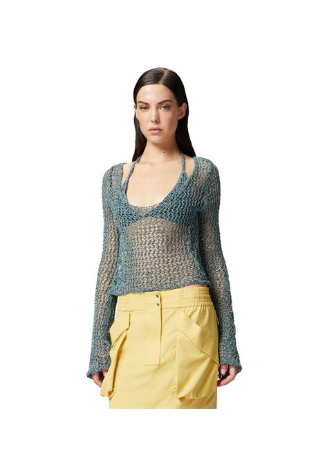 Maglia Pinko donna 104749 A2FB Denali verde a rete con bikini PINKO | Maglie | 104749 A2FBSSZ
